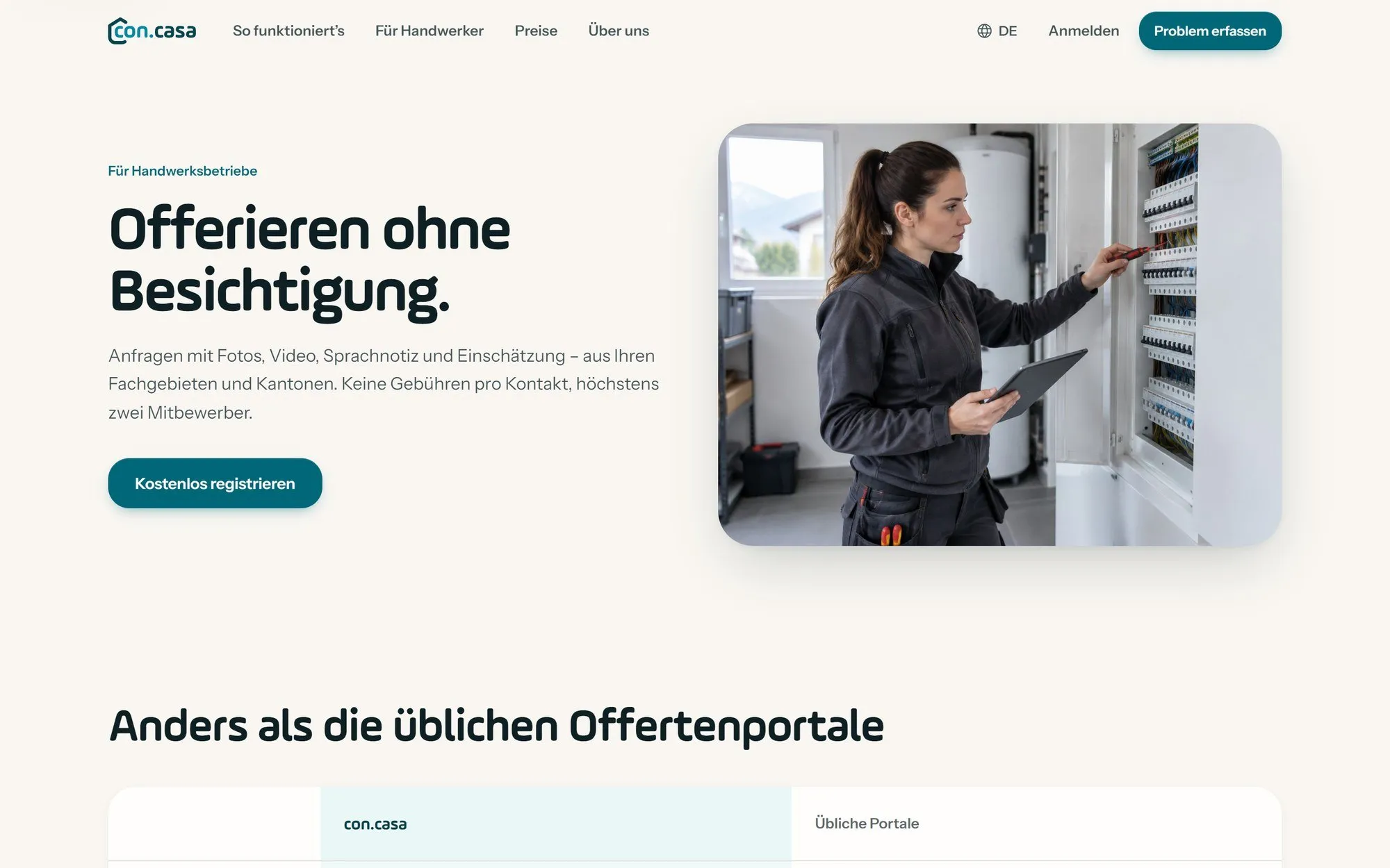 Seite für Handwerker