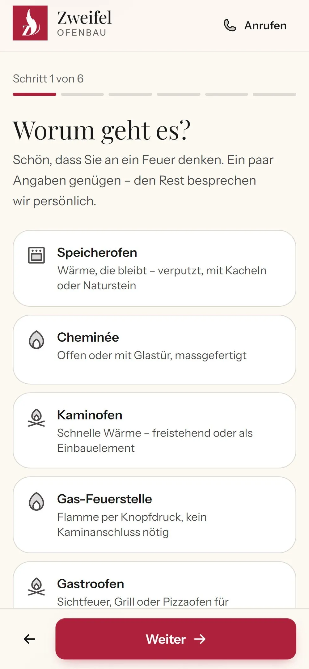 Anfrage auf dem Handy