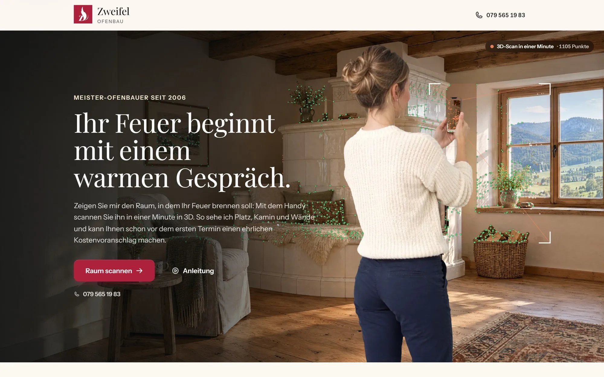 Firmenseite eines Ofenbauers