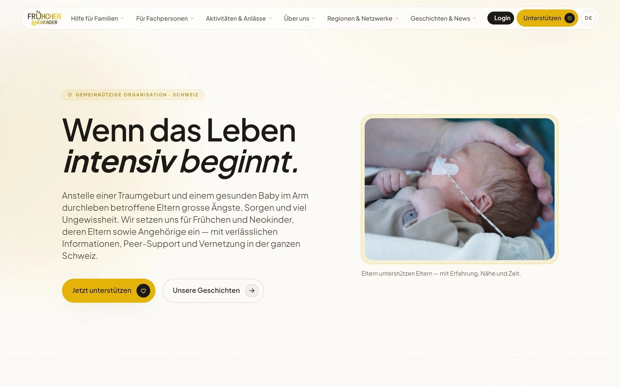 Home page of the new website