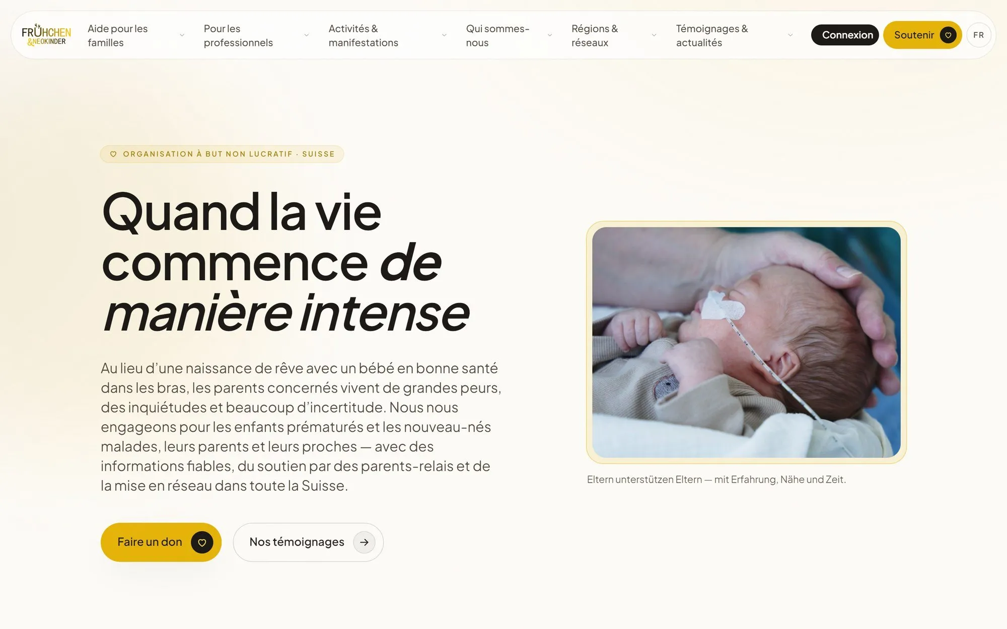 The website in French