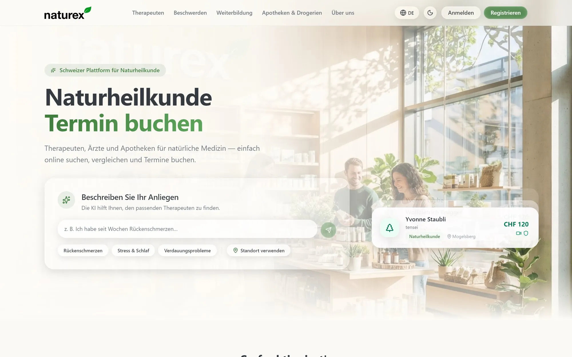 Home page with AI search