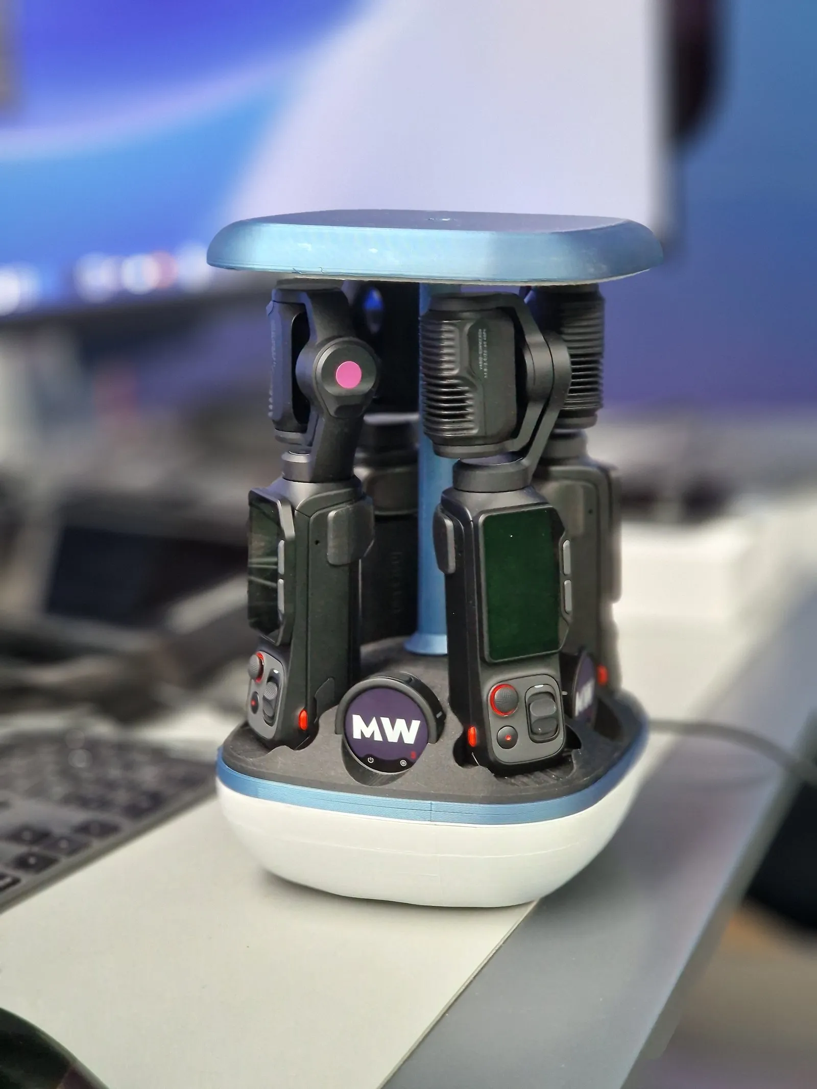 The pod with four cameras and two microphones