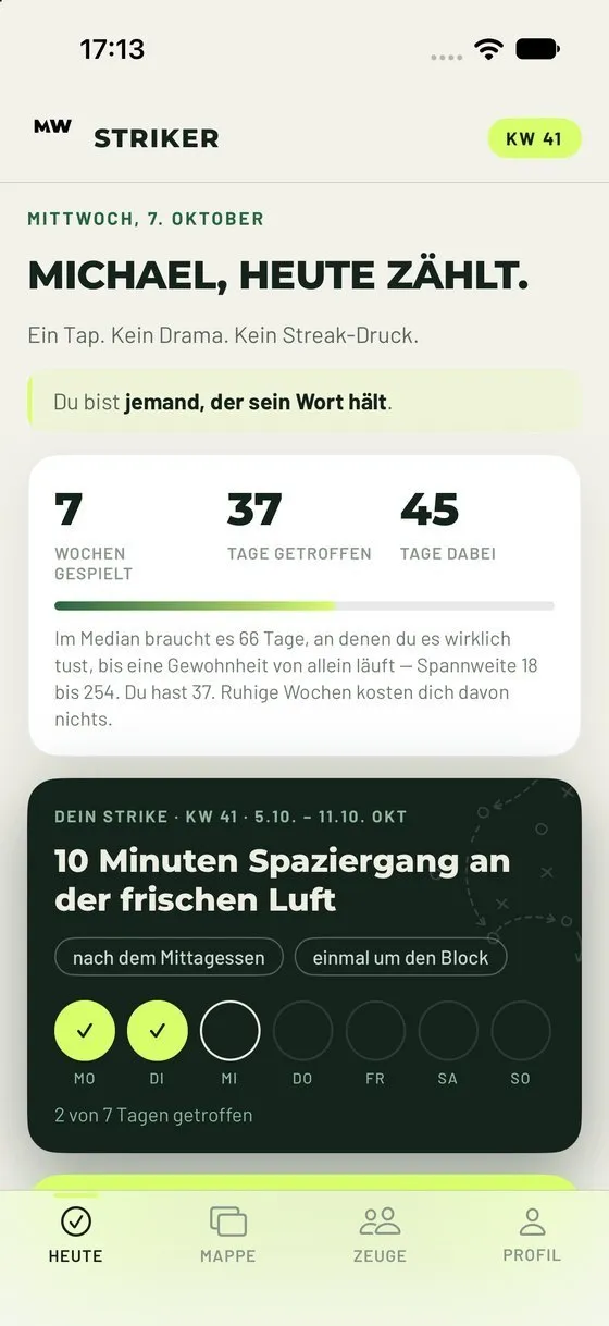 STRIKER: Heute
