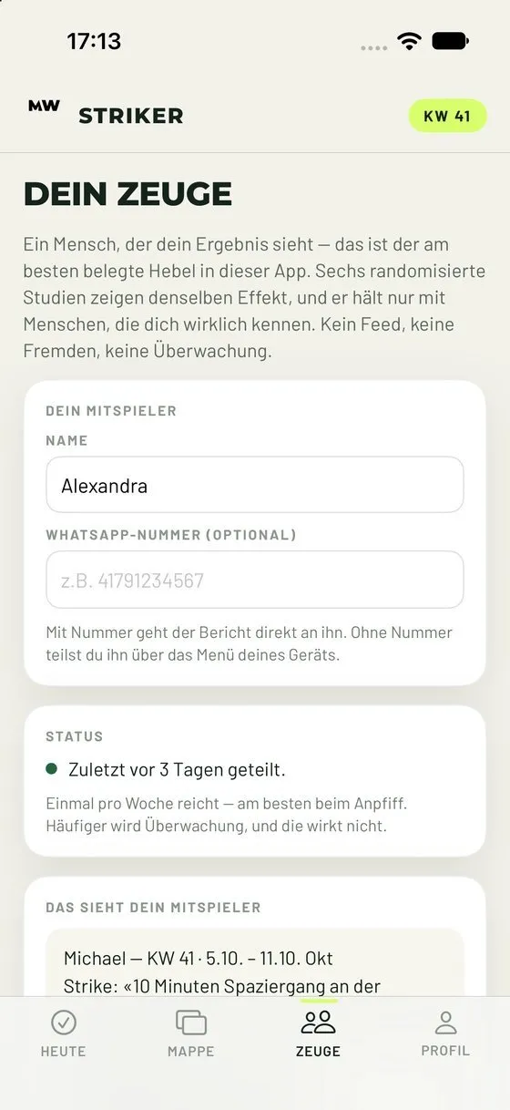 STRIKER: Zeuge